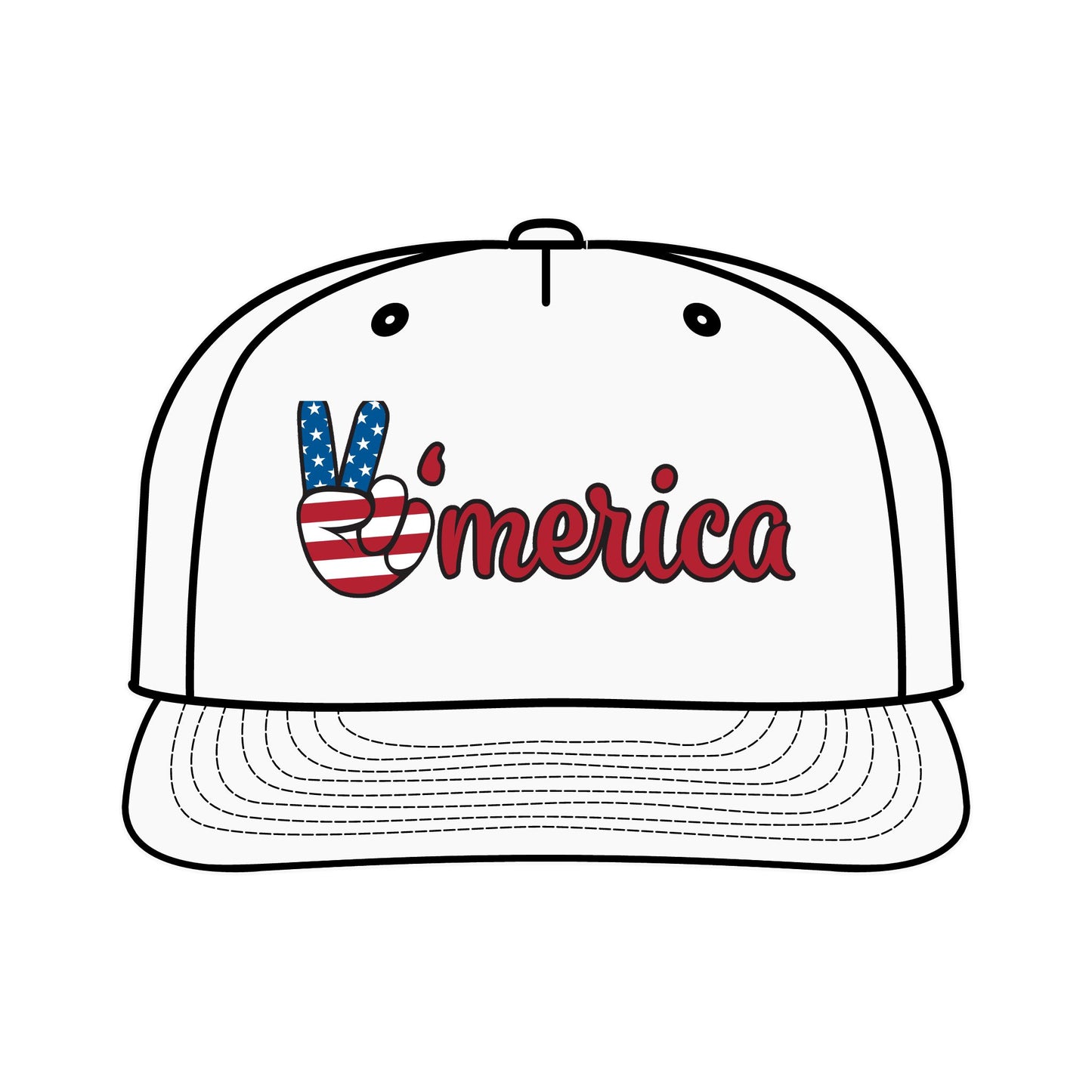 Patriotic Surf Cap - Peace & Freedom Vibe, Perfect for Summer Celebrations