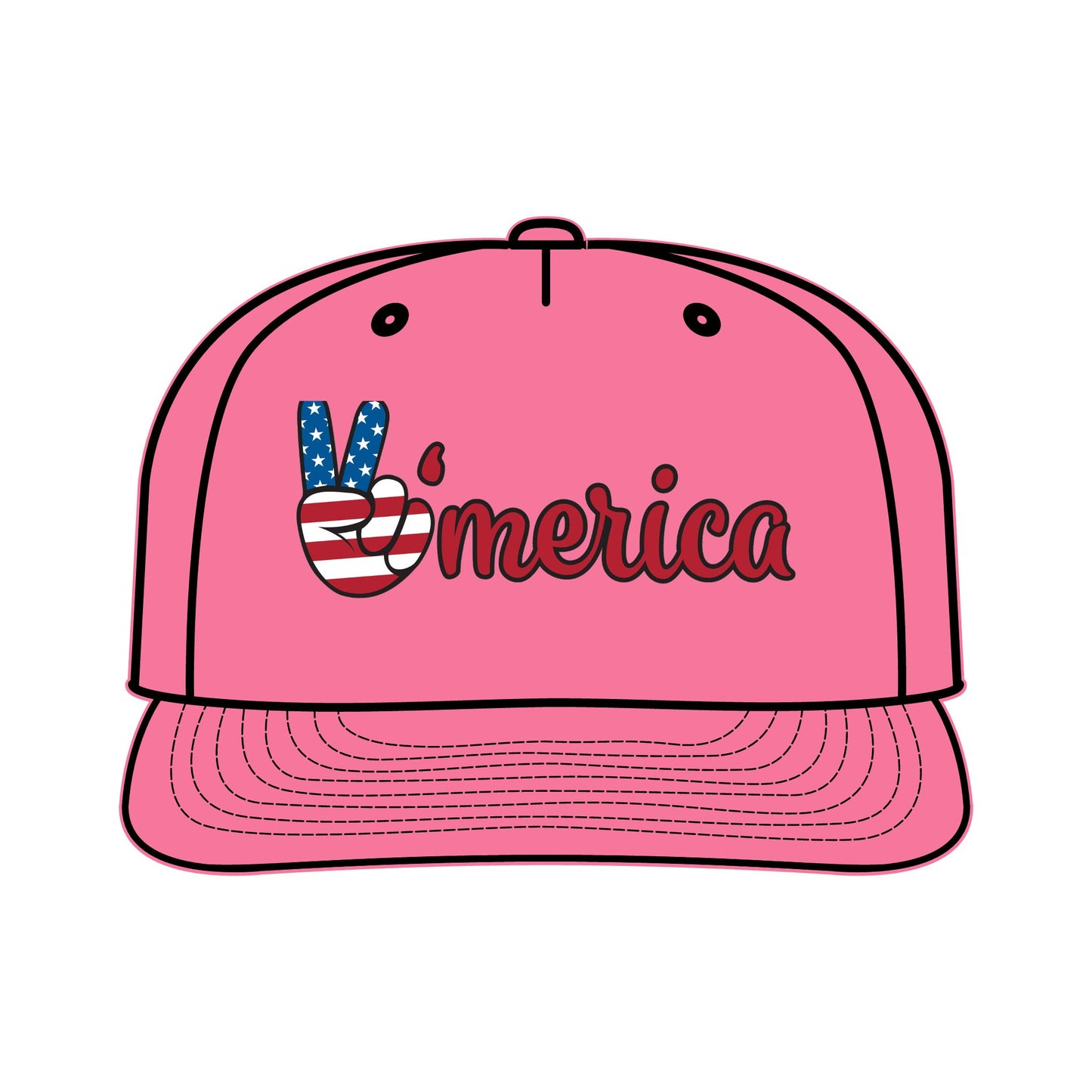 Patriotic Surf Cap - Peace & Freedom Vibe, Perfect for Summer Celebrations