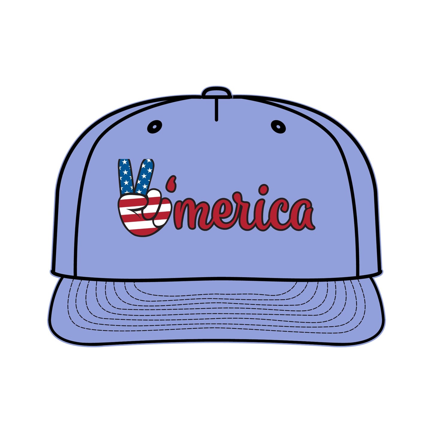 Patriotic Surf Cap - Peace & Freedom Vibe, Perfect for Summer Celebrations