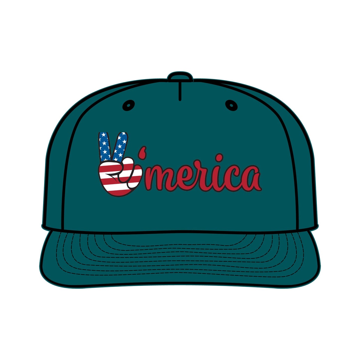 Patriotic Surf Cap - Peace & Freedom Vibe, Perfect for Summer Celebrations
