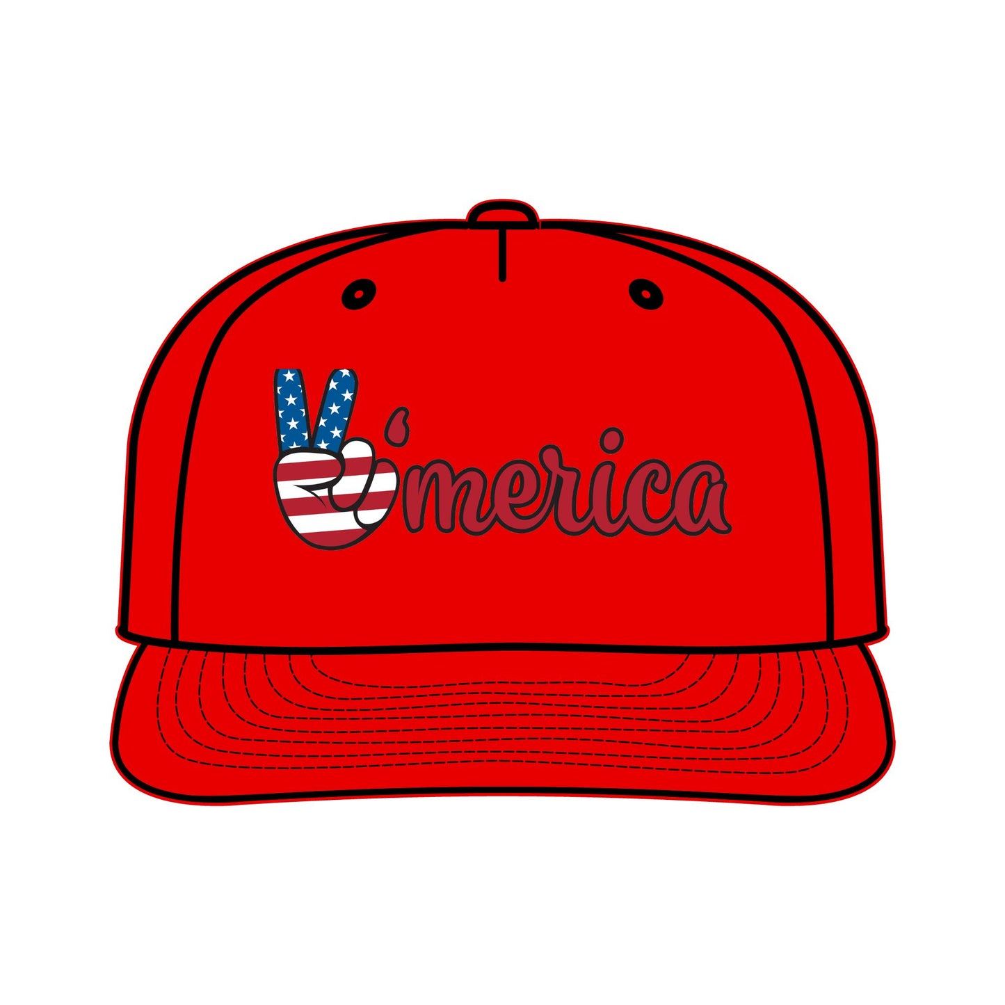 Patriotic Surf Cap - Peace & Freedom Vibe, Perfect for Summer Celebrations