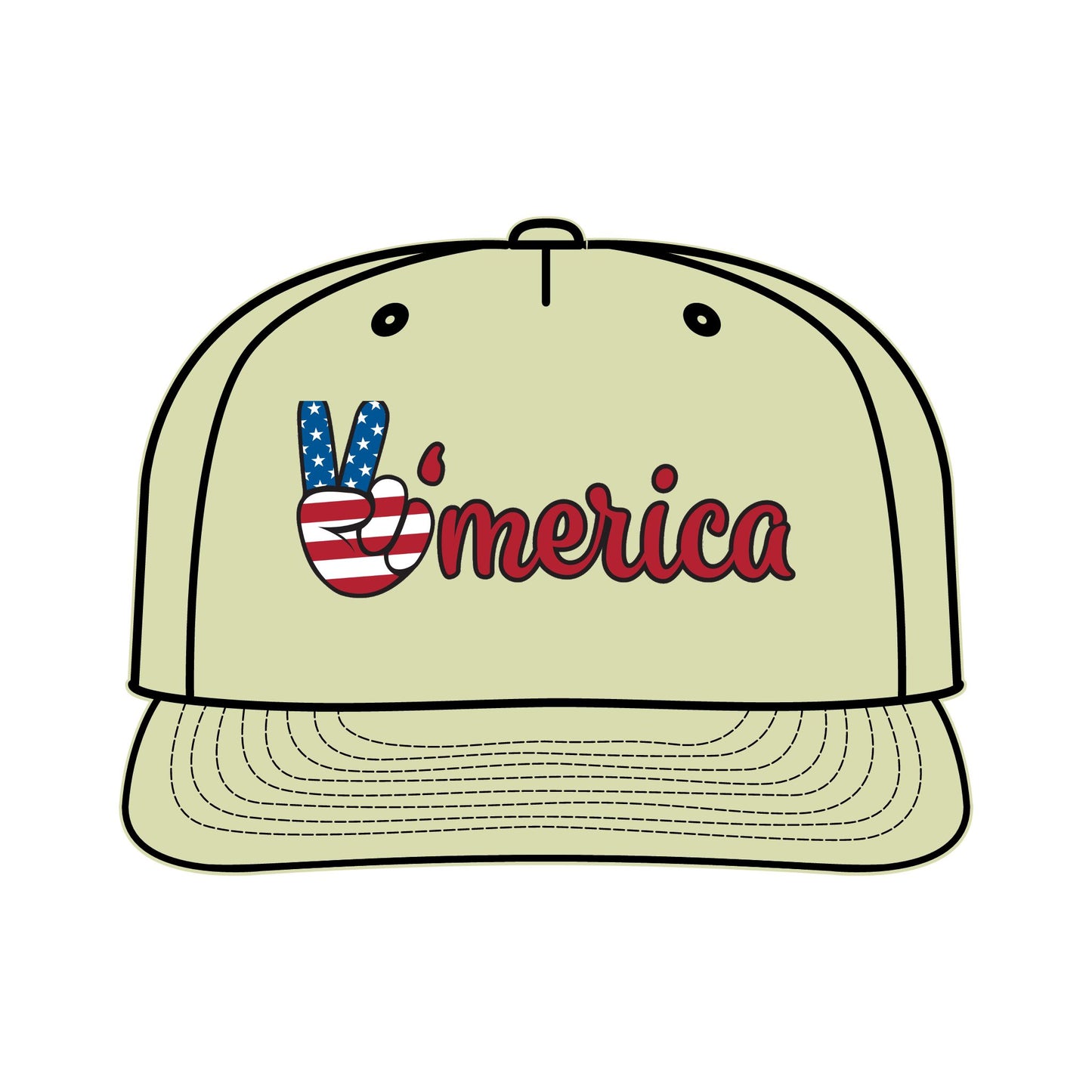 Patriotic Surf Cap - Peace & Freedom Vibe, Perfect for Summer Celebrations