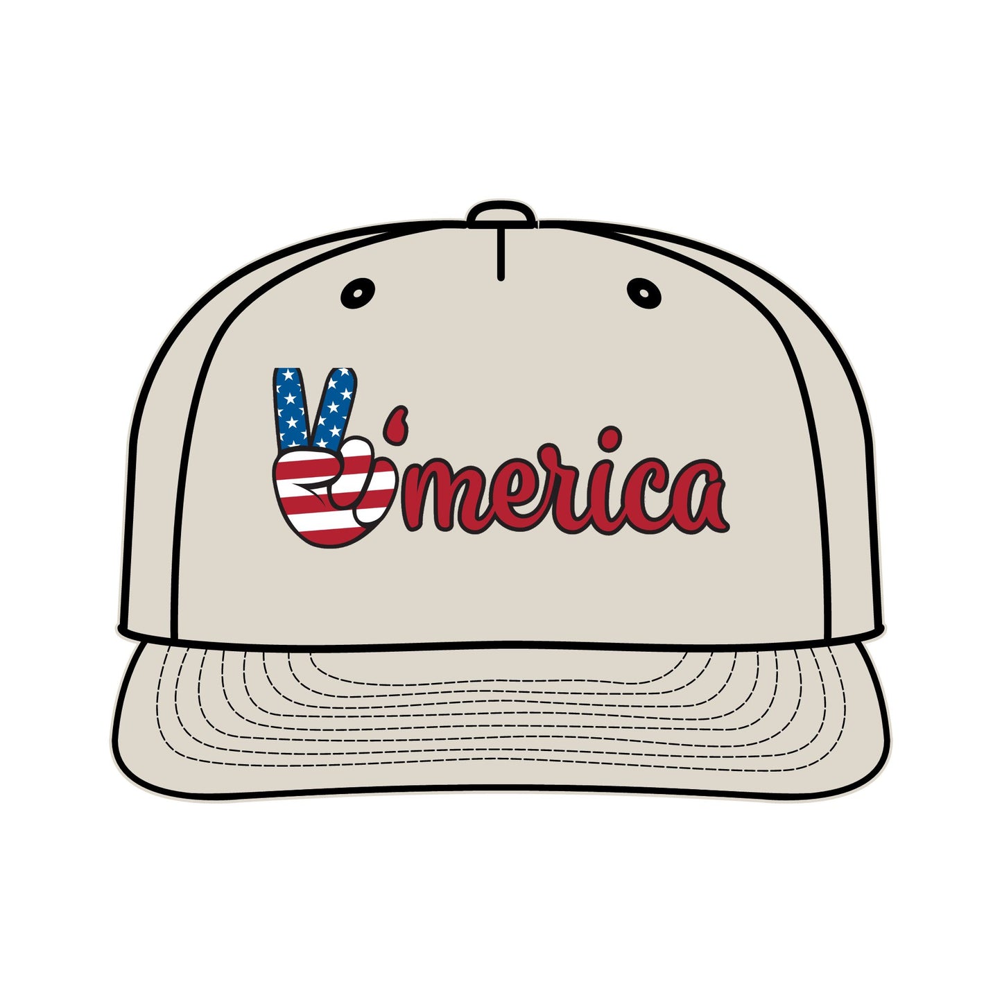 Patriotic Surf Cap - Peace & Freedom Vibe, Perfect for Summer Celebrations