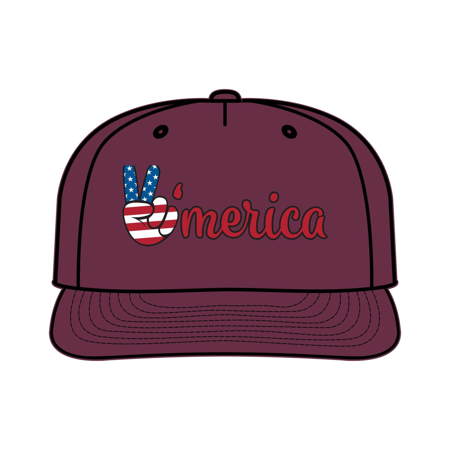 Patriotic Surf Cap - Peace & Freedom Vibe, Perfect for Summer Celebrations