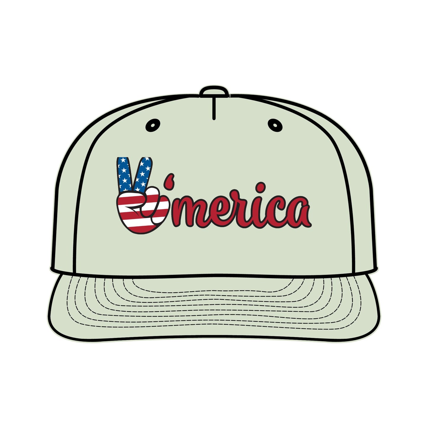 Patriotic Surf Cap - Peace & Freedom Vibe, Perfect for Summer Celebrations