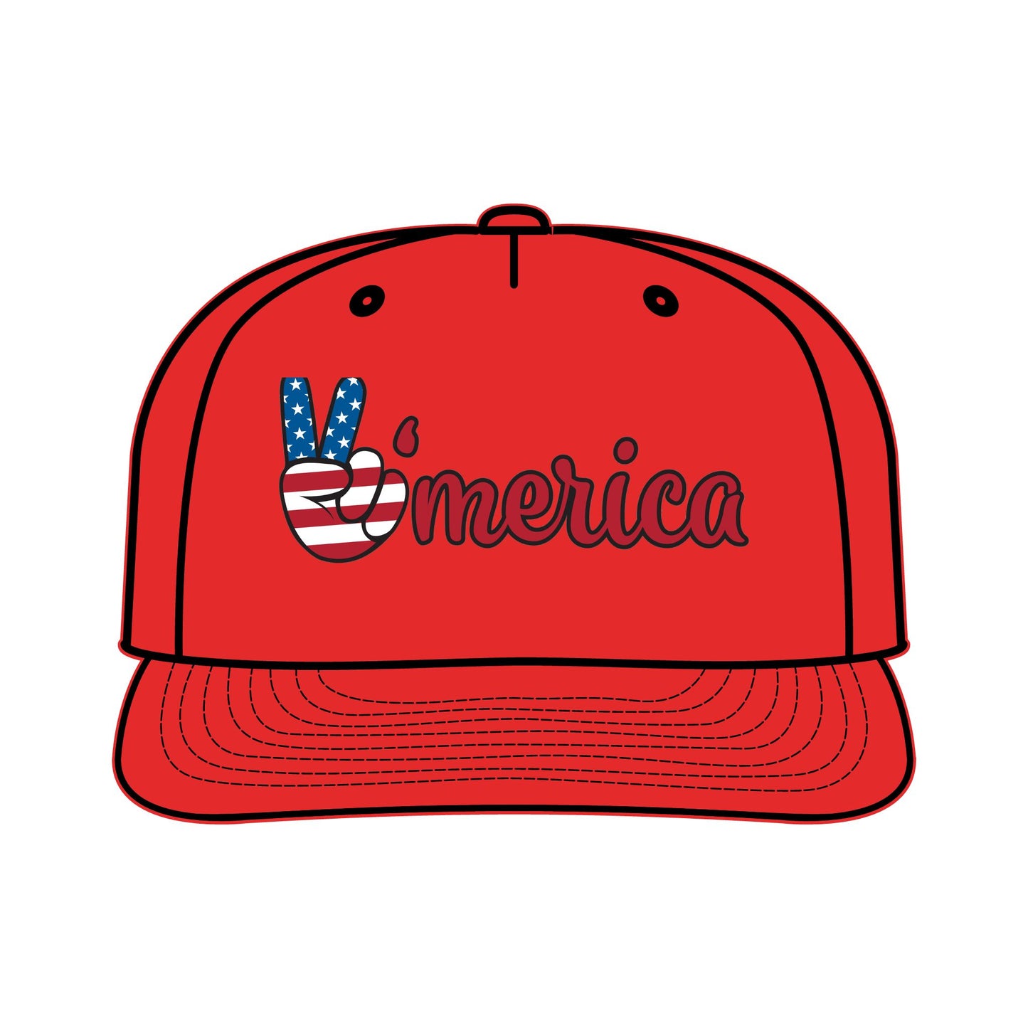 Patriotic Surf Cap - Peace & Freedom Vibe, Perfect for Summer Celebrations
