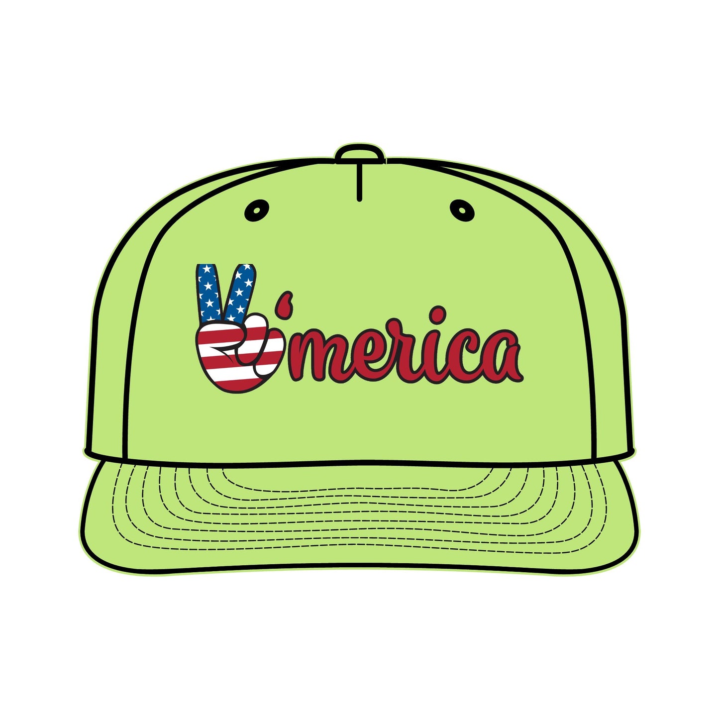 Patriotic Surf Cap - Peace & Freedom Vibe, Perfect for Summer Celebrations
