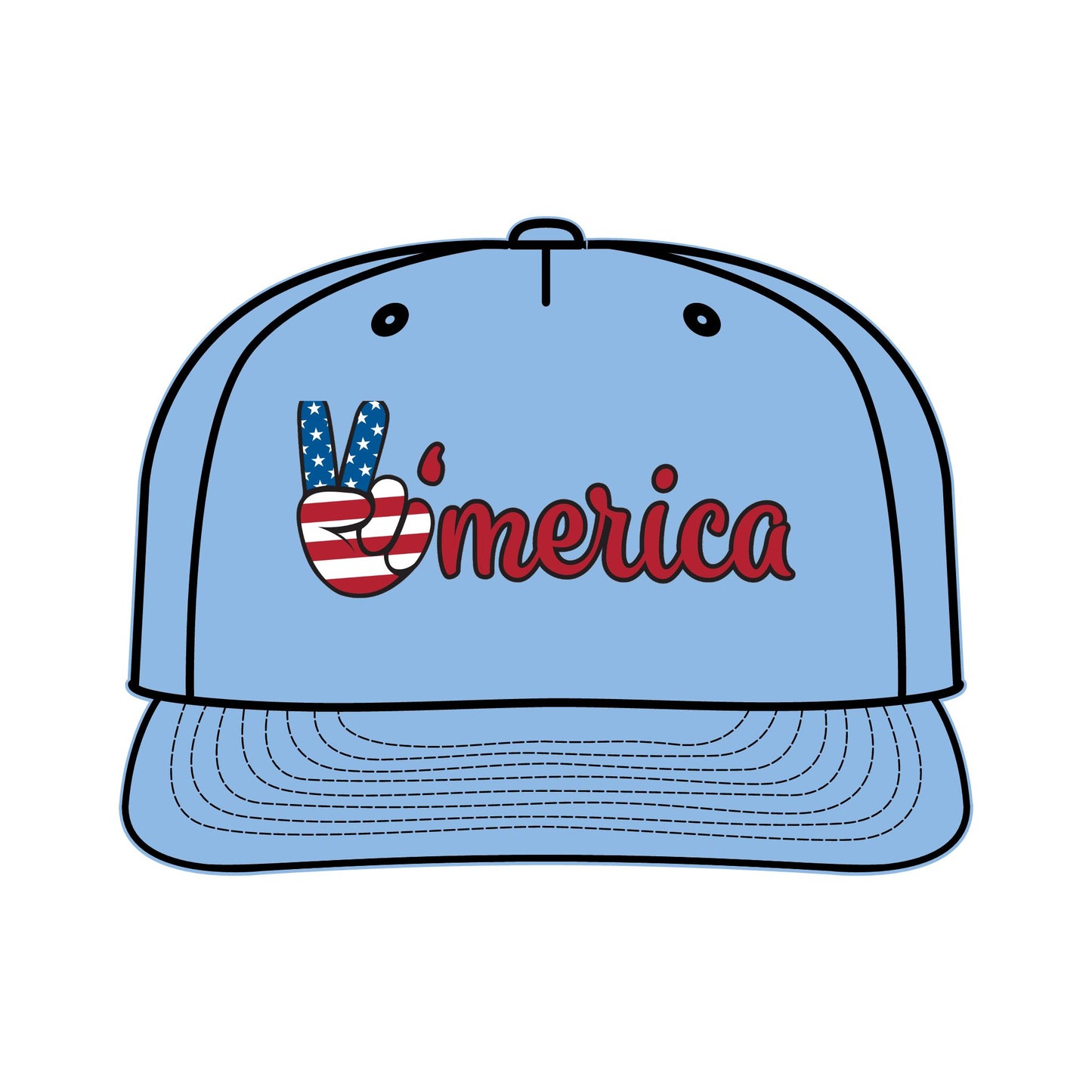 Patriotic Surf Cap - Peace & Freedom Vibe, Perfect for Summer Celebrations