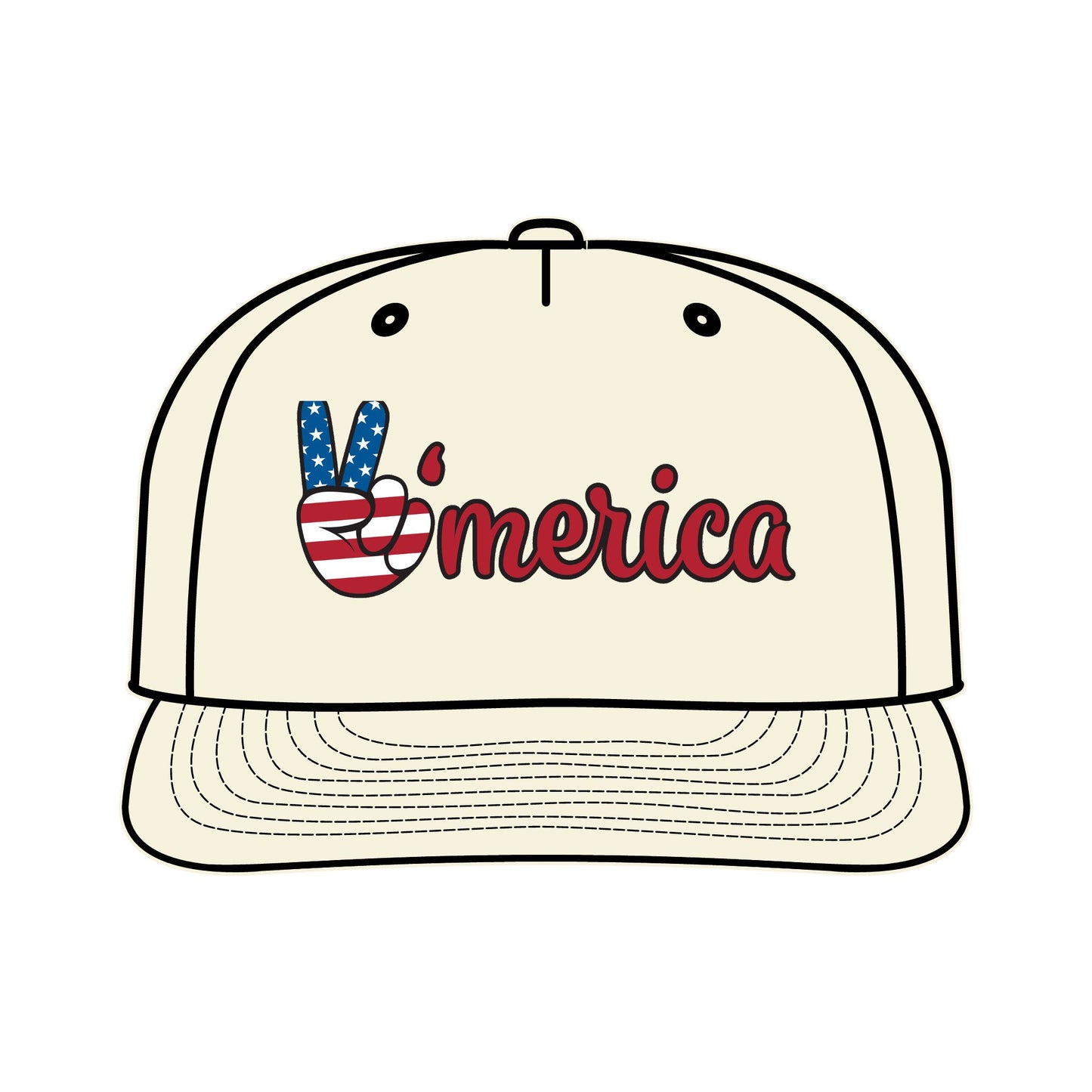 Patriotic Surf Cap - Peace & Freedom Vibe, Perfect for Summer Celebrations