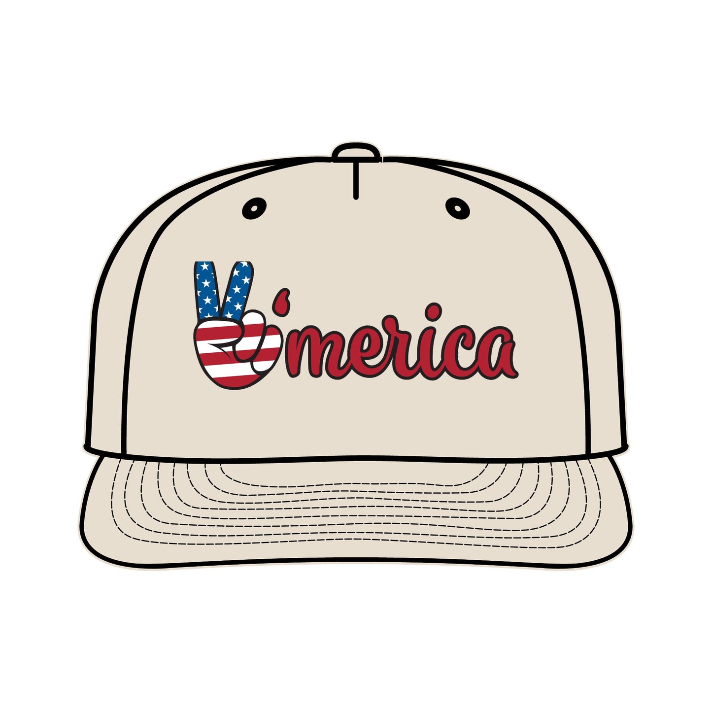 Patriotic Surf Cap - Peace & Freedom Vibe, Perfect for Summer Celebrations