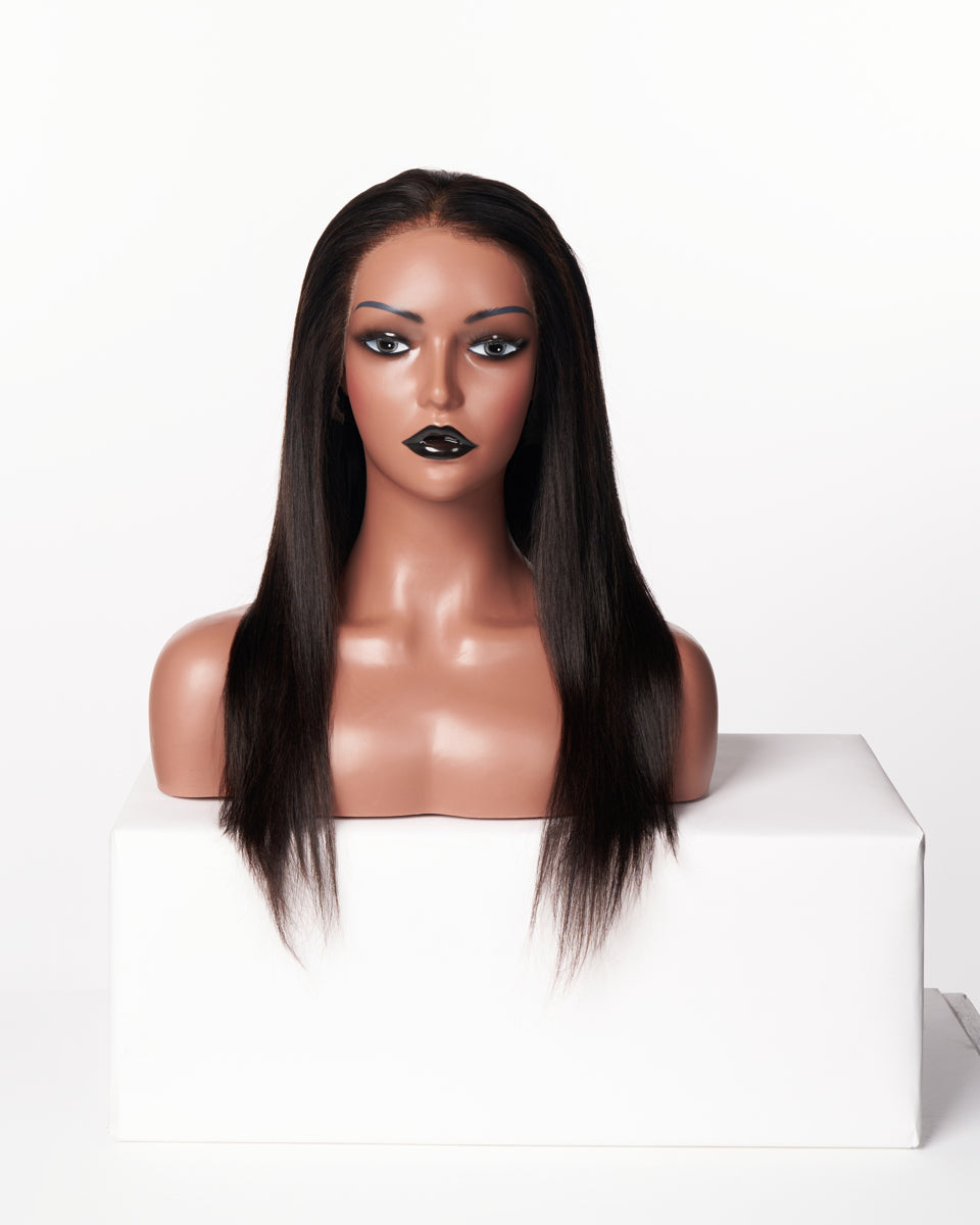 13*4 straight 14" glueless 100% human hair wig straight