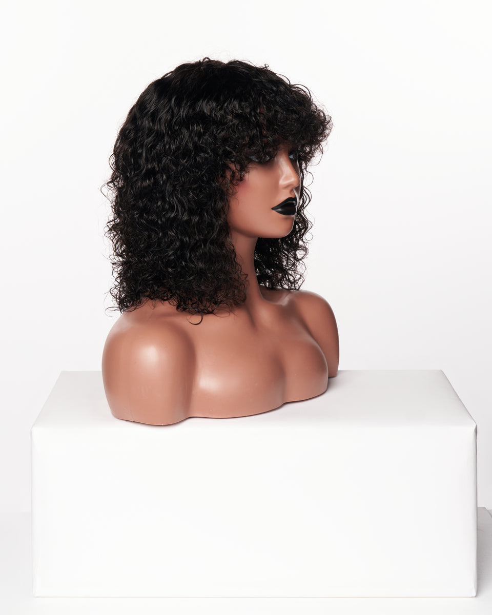 12 inches short water wave bob wig