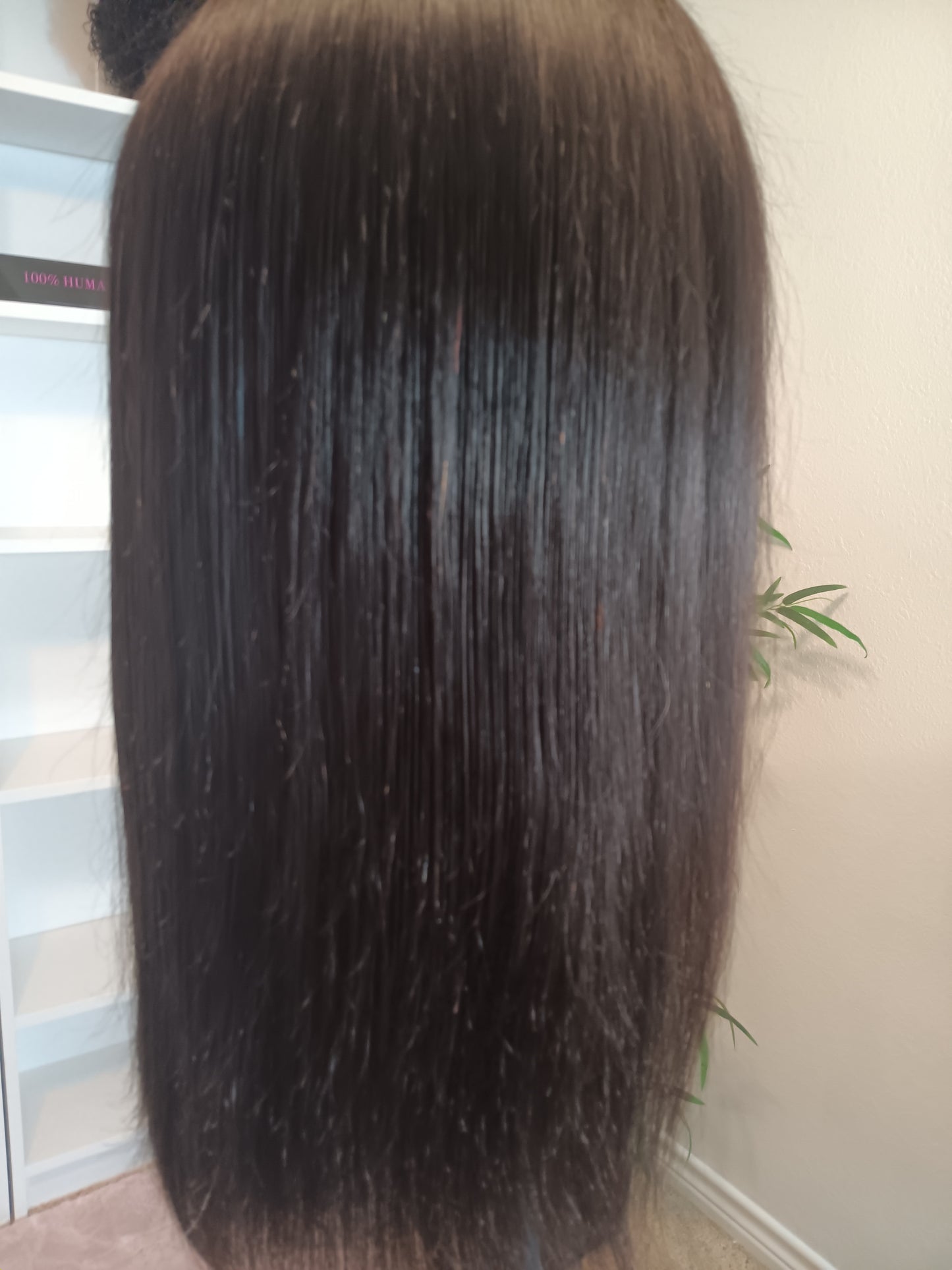 13*4 straight 14" glueless 100% human hair wig straight