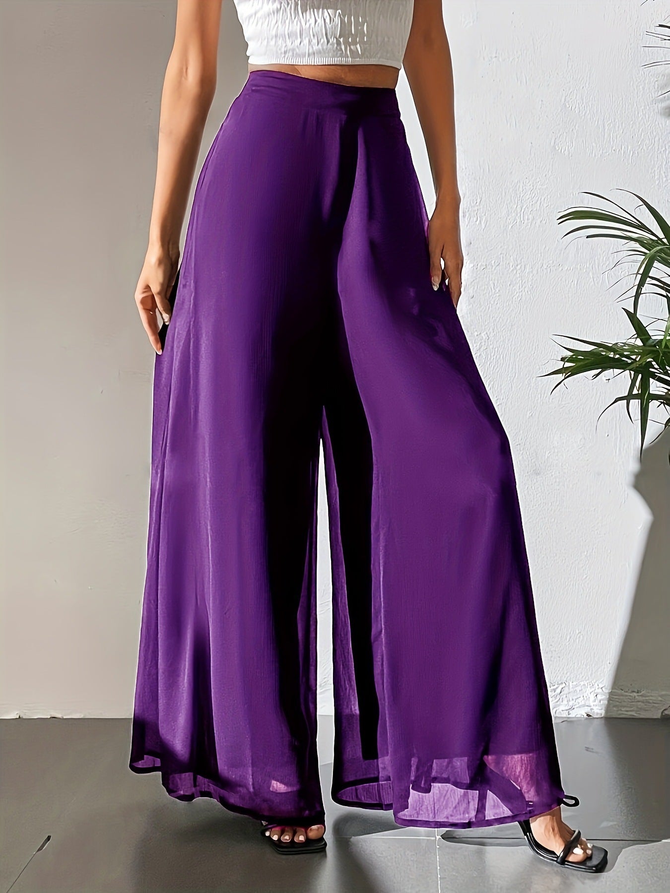 Casual Chiffon Wide-leg Pants Loose Trousers